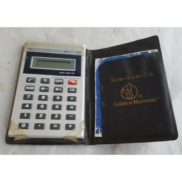 Sharp EL-838 with Manual and Cover Memory Pocket Calculator - Picture 1 of 6